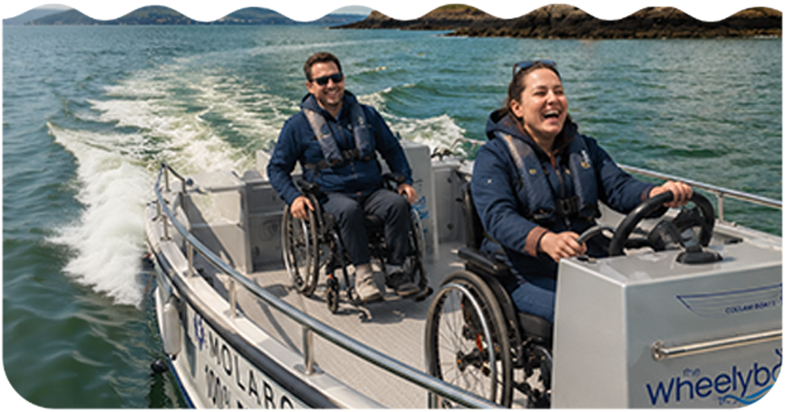 The Experience Card Image: Passengers enjoying an accessible boating trip on the water.